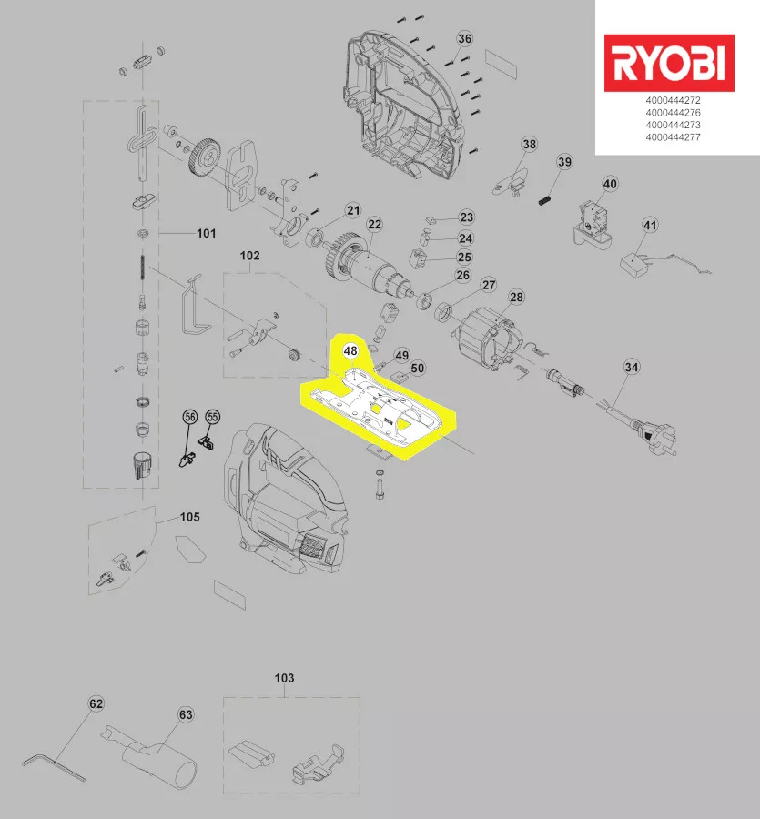plaque de base réf. 5131032191 Ryobi